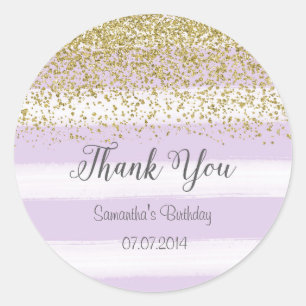 Stickers Anniversaire Violet Stripes
