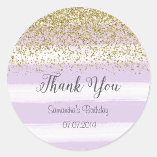 Stickers Anniversaire Violet Stripes