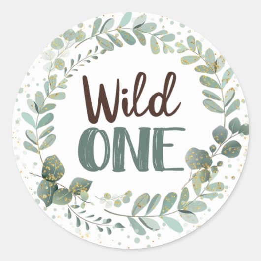 Stickers Anniversaire Wild One Woodland Favoriser  (Devant)