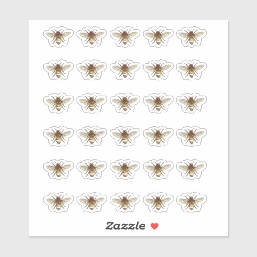 Stickers apiculteur d'abeilles stylisées (Feuille)