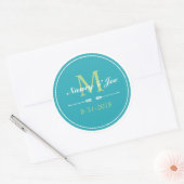 Stickers Aqua et Green Monogram (Enveloppe)