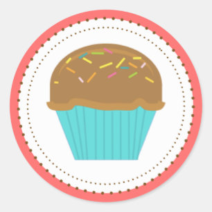 Stickers Aqua Turquoise Cupcake