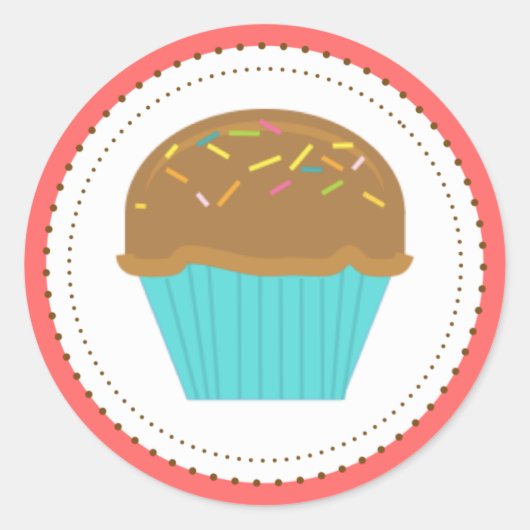 Stickers Aqua Turquoise Cupcake (Devant)