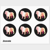 Stickers Aquarelle Bulldog (Feuille)