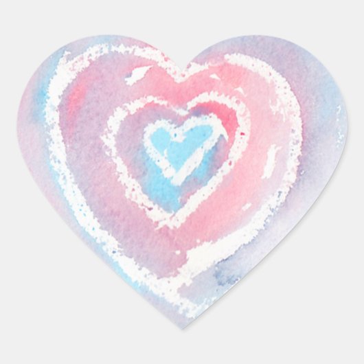 Stickers Aquarelle et Crayon Heart (Devant)