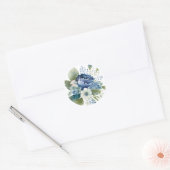 Stickers Aquarelle Florale Bleu, Sceaux Enveloppe (Enveloppe)