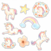 Stickers Aquarelle Unicorne (Devant)