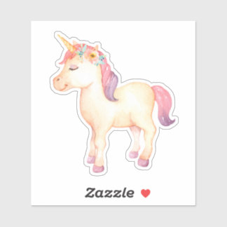 Stickers Aquarelle Unicorne