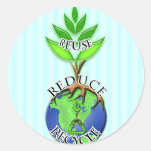 Stickers Arbre au sommet de la Terre Racines