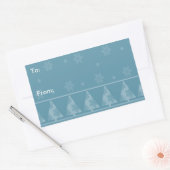 Stickers Arbre de Noël de Fléaux de neige bleu (Enveloppe)