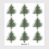 Stickers Arbre de pin vert (Feuille)