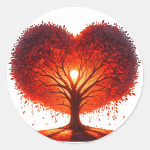Stickers Arbre en forme de coeur coloré