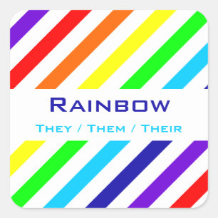Stickers Arc-en-ciel blanc Nom / Stickers Pronoun