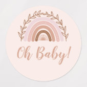 Stickers Arc-en-ciel Boho, Stickers Baby shower (Design 1)