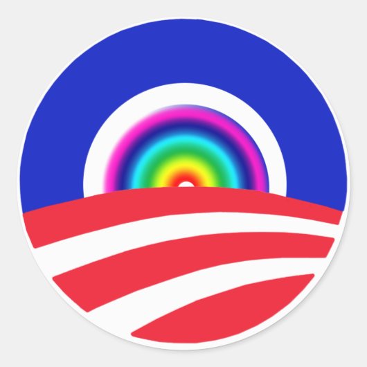 Stickers Arc-en-ciel Obama (Devant)