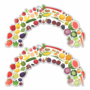 Stickers Arc-en-ciel pour fruits et légumes