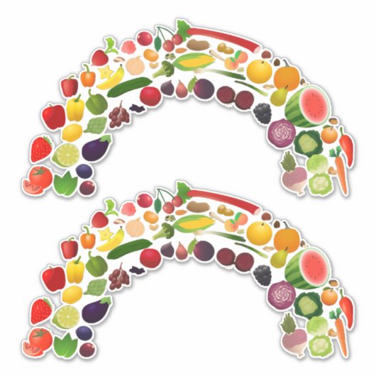 Stickers Arc-en-ciel pour fruits et légumes (Devant)