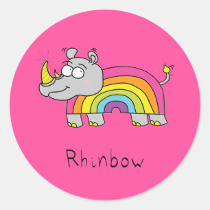 Stickers Arc-en-ciel Rhino Rhino Rhinbow Rose