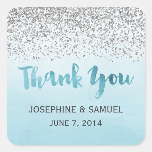 Stickers Argent et Merci Bleu (Devant)