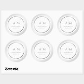 Stickers Argent Mariage Monogrammé Élégant (Feuille)