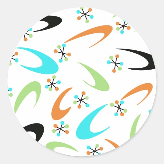 Stickers Arrondi Atomique du milieu du siècle (Devant)