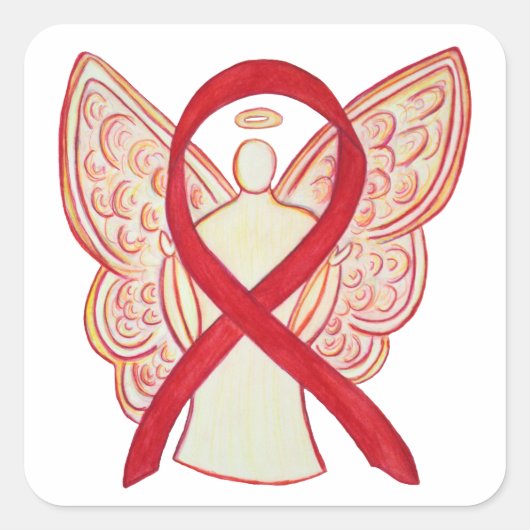 Stickers Art Decal Angel Red Awareness (Devant)