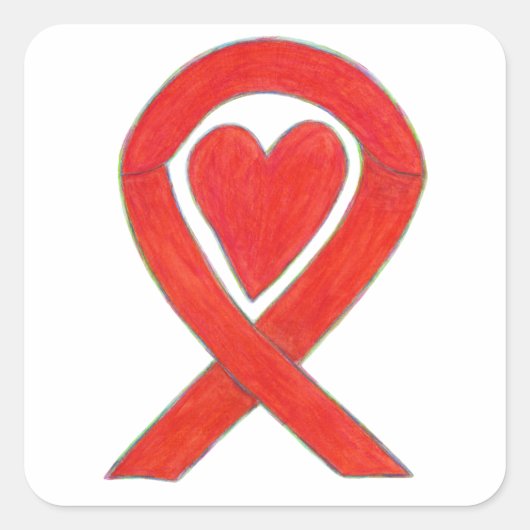 Stickers Art Décal Coeur Rouge (Devant)