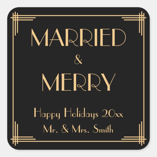 Stickers Art Déco Marié Et Joyeux Noël (Devant)