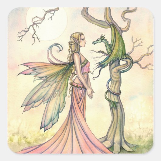 Stickers Art Imaginaire Fairy and Dragon (Devant)