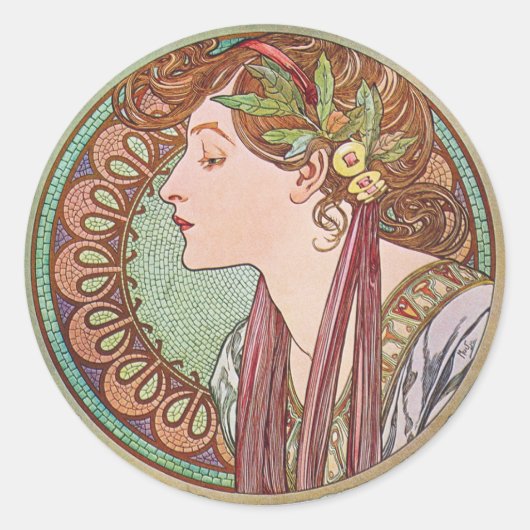 Stickers Art Nouveau Alphonse Mucha Laurel (Devant)