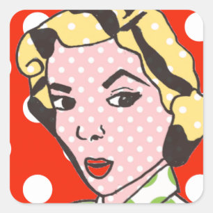 Stickers Art Pop Retro Lady