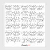 Stickers artisanaux avec Love (Feuille)