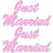 Stickers auto XL JUSTE MARIÉ (2) - CARNATION ROSE (Devant)