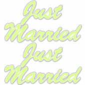 Stickers auto XL JUSTE MARIÉ (2) - JAUNE HONEYDEW (Devant)