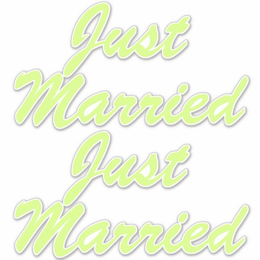 Stickers auto XL JUSTE MARIÉ (2) - JAUNE HONEYDEW (Devant)