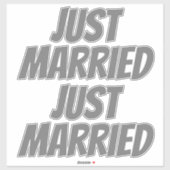 Stickers auto XL MARIÉ (2) - GRAS EN ACIER (Feuille)