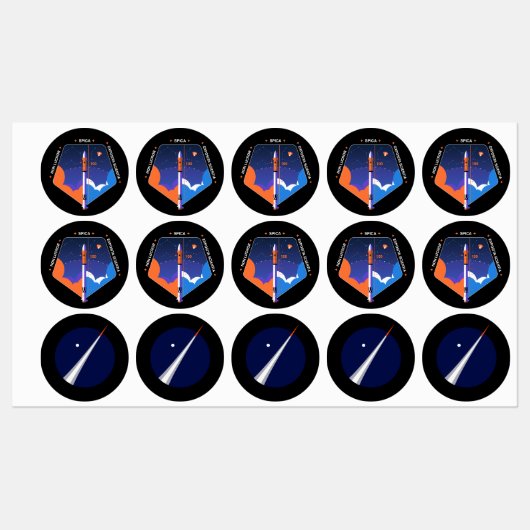 Stickers avec copsub et Spica Mission Patch (Feuille)