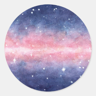 Stickers avec illustration de l'espace aquarelle
