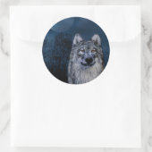Stickers avec loup gris et blanc (Sac)