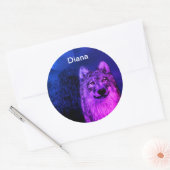 Stickers avec loup gris et blanc (Enveloppe)