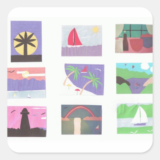 Stickers avec plusieurs scènes de nature (Devant)