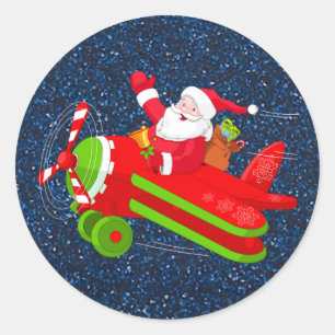 Stickers Avion Volant père Noël