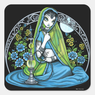 Stickers "Azura" Hindi Flower Hookah Princess Fae
