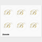 Stickers B initial de monogramme d'or (Feuille)