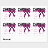 Stickers B&W Brocade Pink Bow (Feuille)