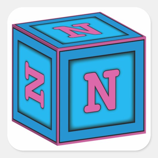 Stickers Baby Block - Lettre "N" (Devant)