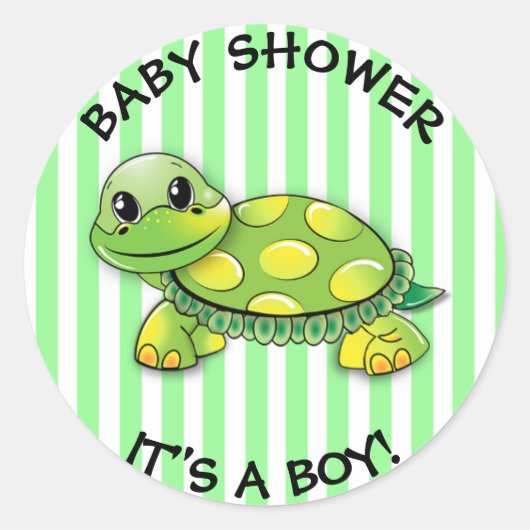 Stickers Baby shower à thème de la Tortue verte (Devant)