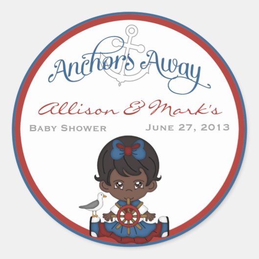 Stickers Baby shower afro-américain (Devant)