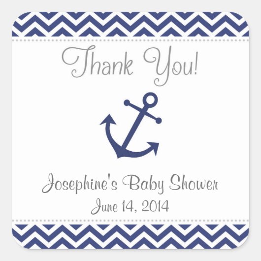 Stickers Baby shower Ancre nautique (Devant)