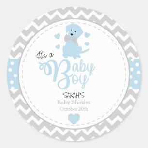 Stickers Baby shower Baby Blue Puppy